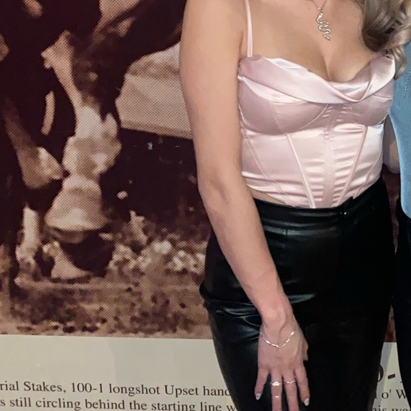 Blush Pink Corset Style Top - Picture 5 of 6